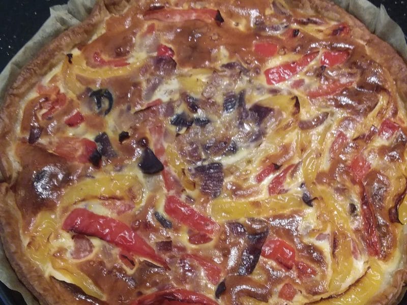 Cliquez pour zoomer ! Quiche poivrons et chorizo Thermomix par rawette