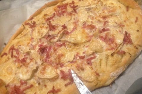 Cliquez pour zoomer ! Fougasse chèvre et lardons au Thermomix