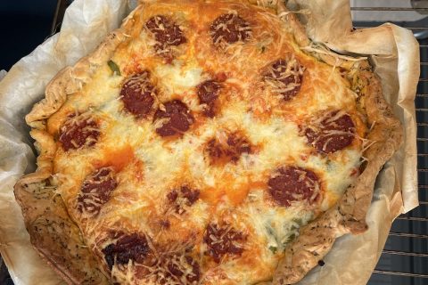 Cliquez pour zoomer ! Quiche poivrons et chorizo Thermomix par socuisinette