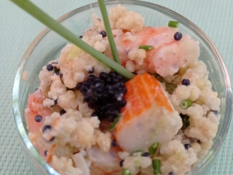 Cliquez pour zoomer ! Salade de perles aux crevettes, pamplemousse et avocat Thermomix par Marie 🌹🌹