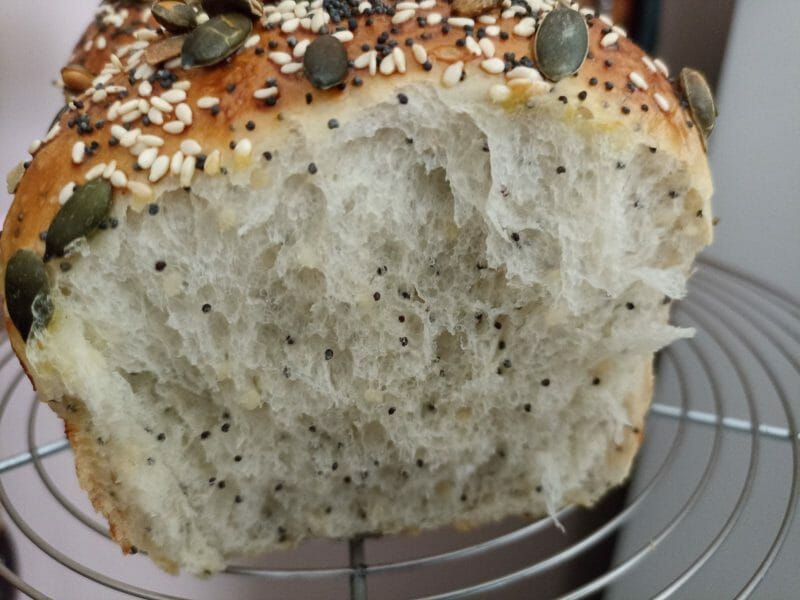 Cliquez pour zoomer ! Pain de mie aux blancs d’oeufs et aux graines de céréales Thermomix par Marie 🌹🌹