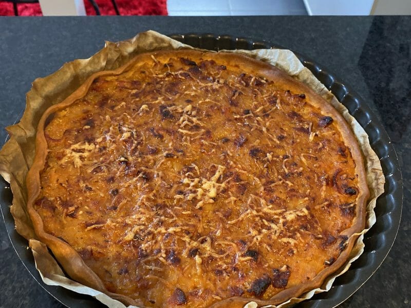 Cliquez pour zoomer ! Tarte aux oignons, lardons et moutarde douce Thermomix par Vyls