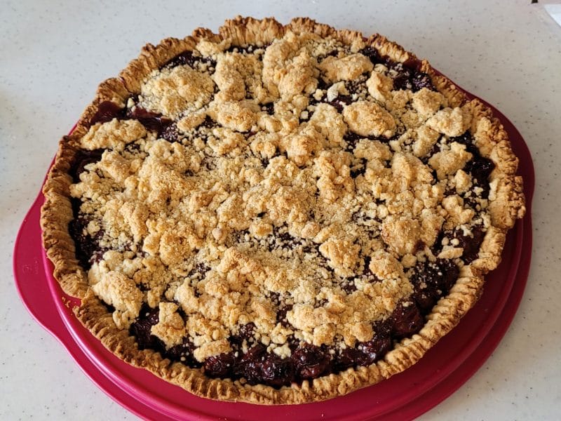 Cliquez pour zoomer ! Tarte aux cerises façon crumble Thermomix par Gilles 75