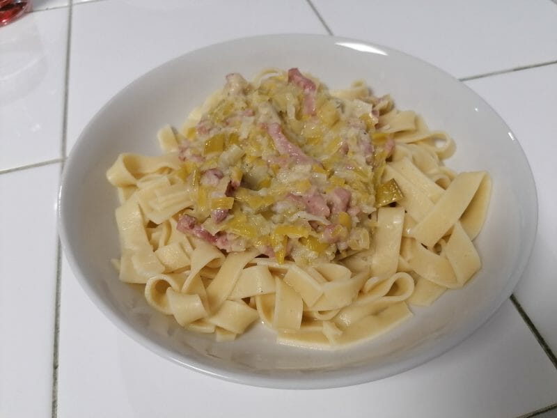 Cliquez pour zoomer ! Tagliatelles à la crème de poireaux Thermomix par Ch@p$