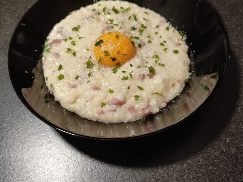 Cliquez pour zoomer ! Risotto façon carbonara Thermomix par np81