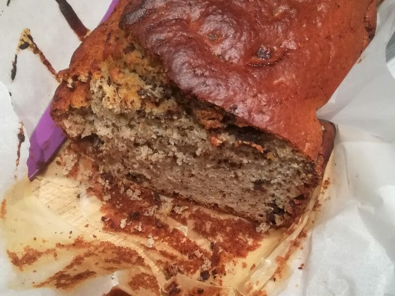 Cliquez pour zoomer ! Cake banane et pépites de chocolat Thermomix par Nathouuu