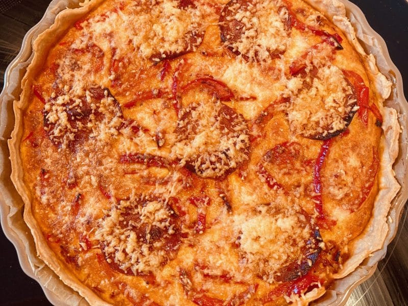 Cliquez pour zoomer ! Quiche poivrons et chorizo Thermomix par Ousseau
