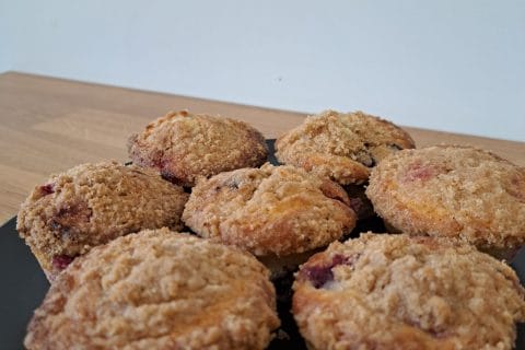 Cliquez pour zoomer ! Muffins aux mûres façon crumble Thermomix par jcblaura