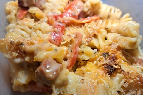 Cliquez pour zoomer ! Gratin de macaroni poivrons et chorizo Thermomix par jcblaura