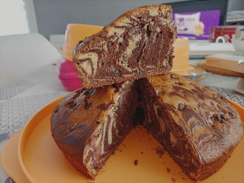 Cliquez pour zoomer ! Gâteau zébré Thermomix par Laeti67