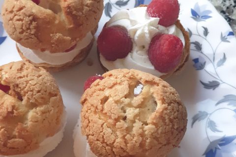 Cliquez pour zoomer ! Choux craquelin fraises chantilly Thermomix par Kechmomix