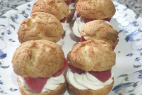 Cliquez pour zoomer ! Choux craquelin fraises chantilly Thermomix par Kechmomix