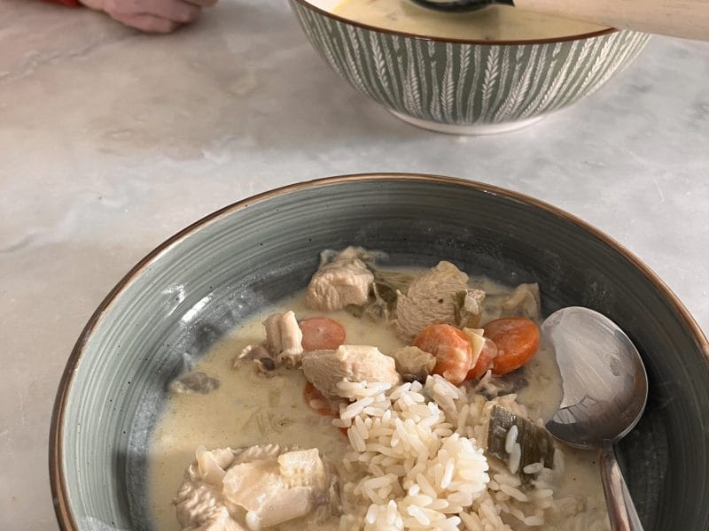 Cliquez pour zoomer ! Blanquette de dinde au bleu d’auvergne Thermomix par lnmahelia107