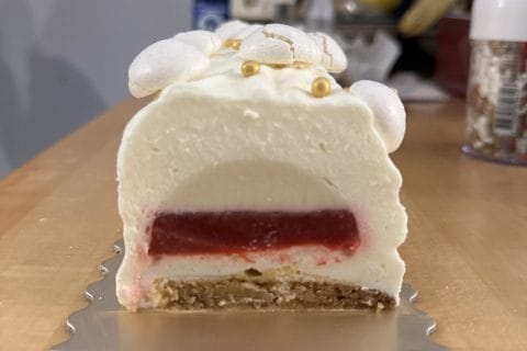 Cliquez pour zoomer ! Bûche citron et framboises Thermomix par pooniepie