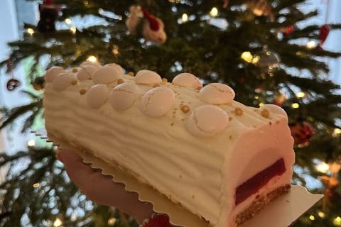 Cliquez pour zoomer ! Bûche citron et framboises Thermomix par pooniepie