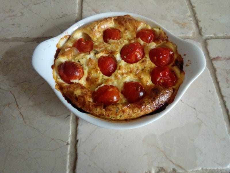 Cliquez pour zoomer ! Clafoutis tomates cerises et fromage de chèvre Thermomix par christine 84