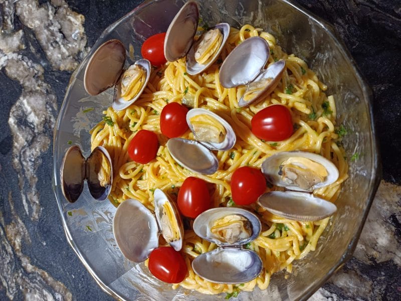 Cliquez pour zoomer ! Spaghettis aux palourdes Thermomix par philoj