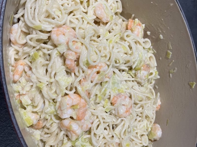 Cliquez pour zoomer ! Linguine aux poireaux et aux crevettes Thermomix par theohugo59