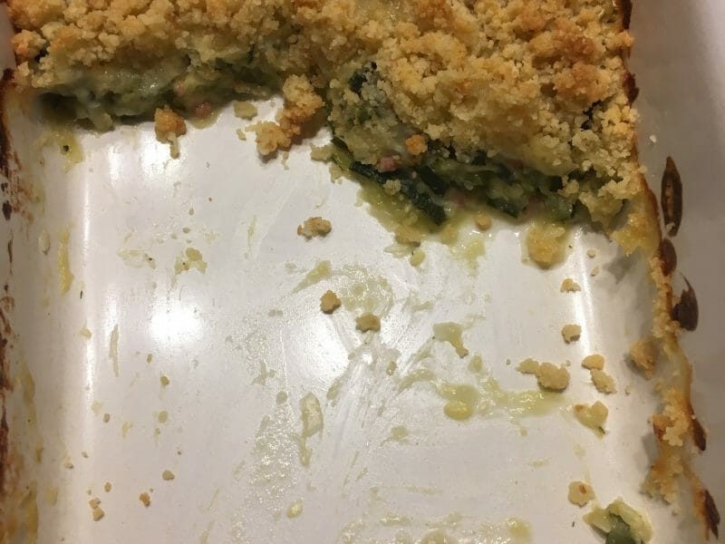Cliquez pour zoomer ! Crumble courgettes, chèvre et lardons Thermomix par Tra Coste