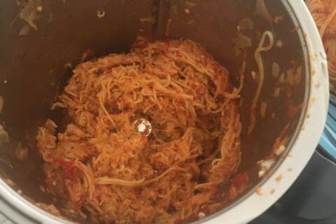 Cliquez pour zoomer ! Spaghettis aux crevettes et à l’ail Thermomix par Hanene87