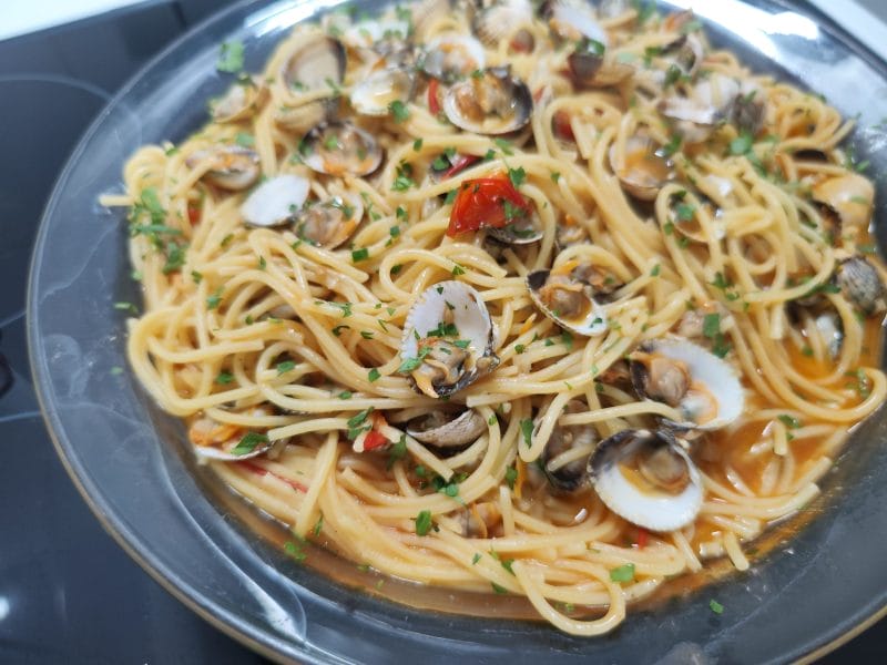 Cliquez pour zoomer ! Spaghettis aux palourdes Thermomix par manu1404