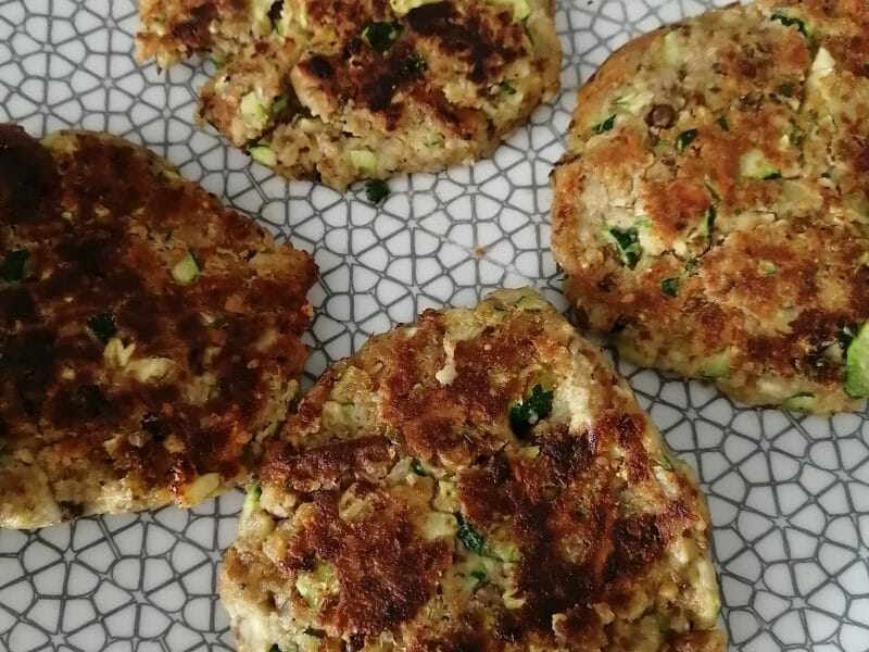 Cliquez pour zoomer ! Steaks lentilles, pois chiches, courgettes Thermomix par alinou