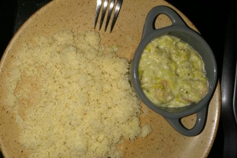 Cliquez pour zoomer ! Crevettes roses aux poireaux au Thermomix