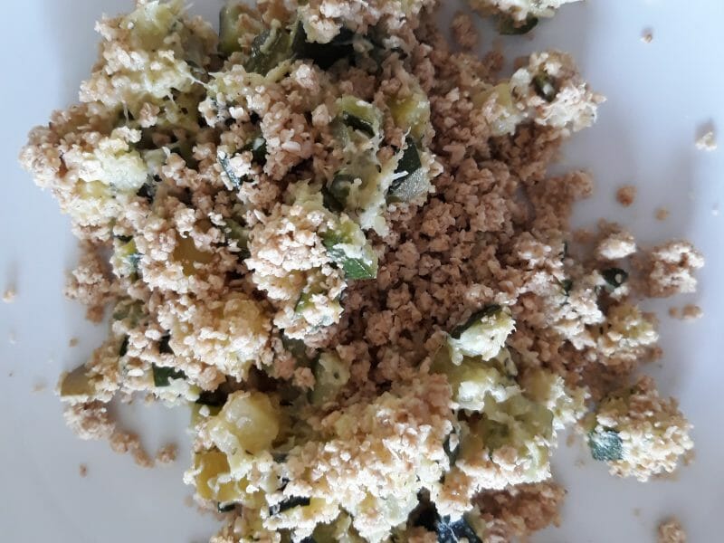 Cliquez pour zoomer ! Crumble courgettes, basilic et parmesan Thermomix par Am@ndine