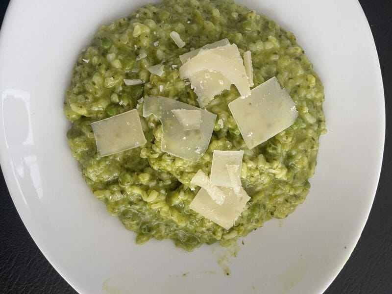Risotto aux épinards et petits pois au Thermomix - Cookomix