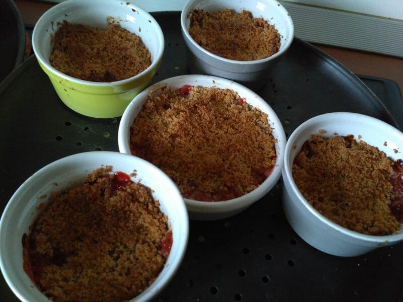 Cliquez pour zoomer ! Crumble fraise rhubarbe et noix de coco Thermomix par celinetteyo