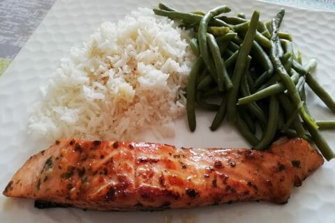 Cliquez pour zoomer ! Saumon au citron et à l’ail au Thermomix