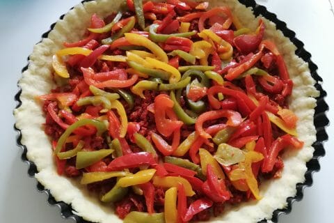 Cliquez pour zoomer ! Quiche poivrons et chorizo au Thermomix