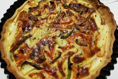 Cliquez pour zoomer ! Quiche poivrons et courgettes au Thermomix