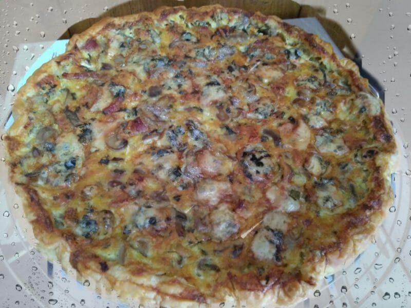 Tarte champignons et lardons au Thermomix Cookomix