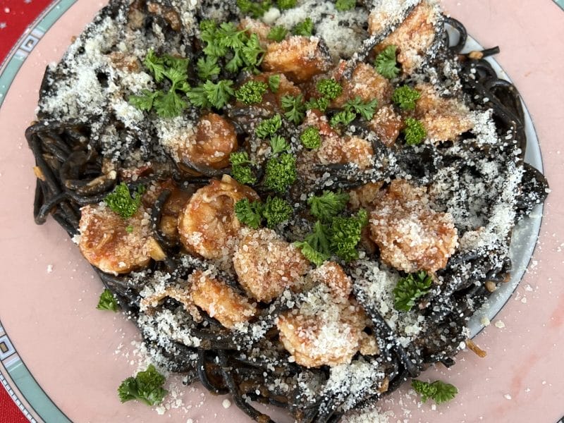 Cliquez pour zoomer ! Spaghettis aux crevettes et à l’ail Thermomix par cricricreche