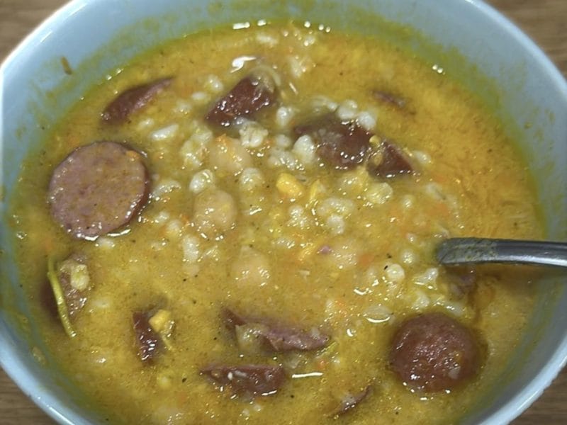 Cliquez pour zoomer ! Soupe à l’orge et aux haricots blancs Thermomix par nassrine08