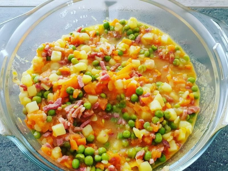 Jardinière de légumes aux lardons au Thermomix - Cookomix