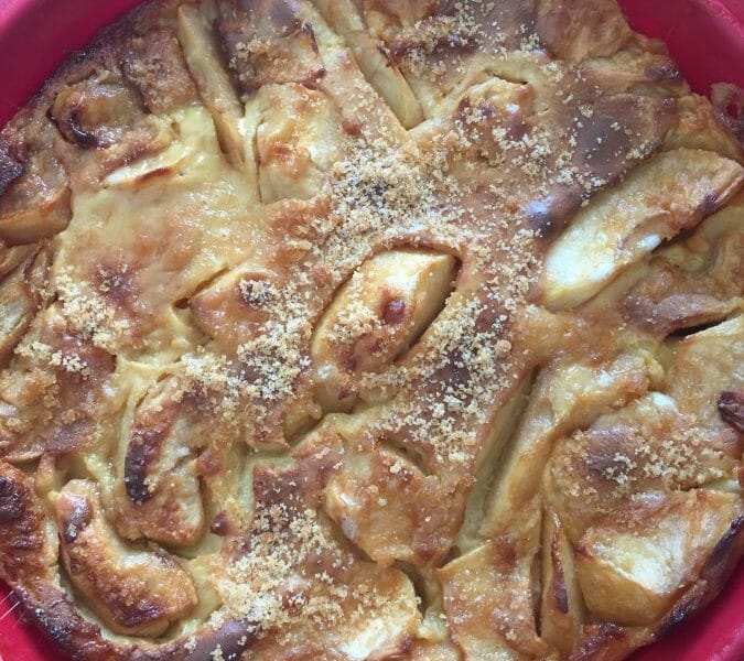 Cliquez pour zoomer ! Flognarde aux pommes (clafoutis aux pommes) Thermomix par kichou