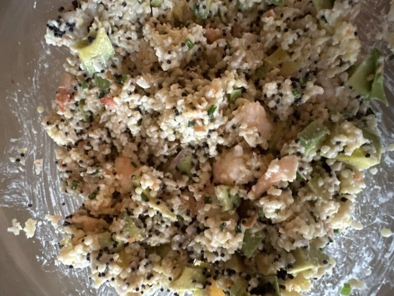 Cliquez pour zoomer ! Salade de perles aux crevettes, pamplemousse et avocat Thermomix par Laura_9