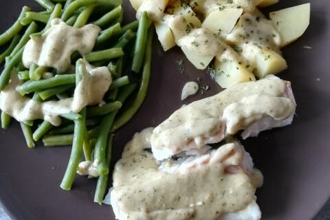 Cliquez pour zoomer ! Filet de cabillaud et sa sauce persillée au Thermomix