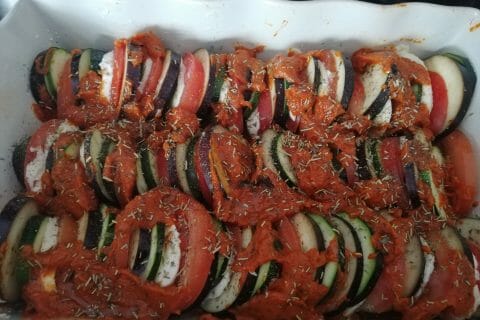 Cliquez pour zoomer ! Tian de légumes et mozarella au Thermomix
