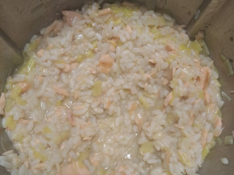 Cliquez pour zoomer ! Risotto poireaux et saumon fumé Thermomix par lea.72