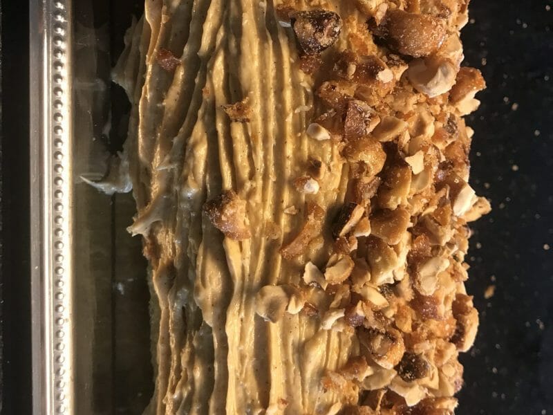 Cliquez pour zoomer ! Bûche pralinée aux éclats de noisettes caramélisés Thermomix par denisandre