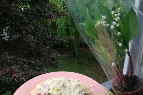 Cliquez pour zoomer ! Tagliatelles à la crème de poireaux au Thermomix