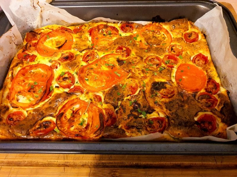 Cliquez pour zoomer ! Clafoutis tomates cerises et fromage de chèvre Thermomix par Adeline Grimaldi