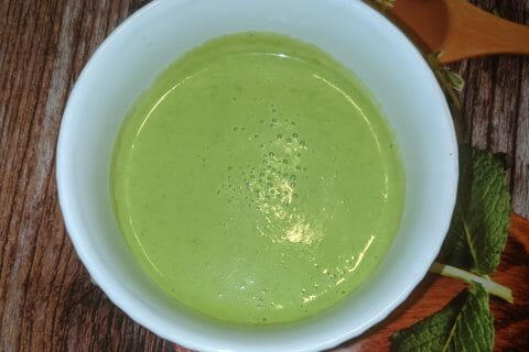 Cliquez pour zoomer ! Crème de petits pois à la mozzarella au Thermomix