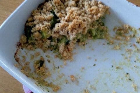 Cliquez pour zoomer ! Crumble courgettes, basilic et parmesan au Thermomix