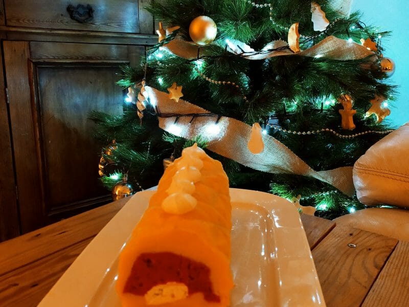 Cliquez pour zoomer ! Bûche glacée mangue et framboise Thermomix par laurine_sfamily