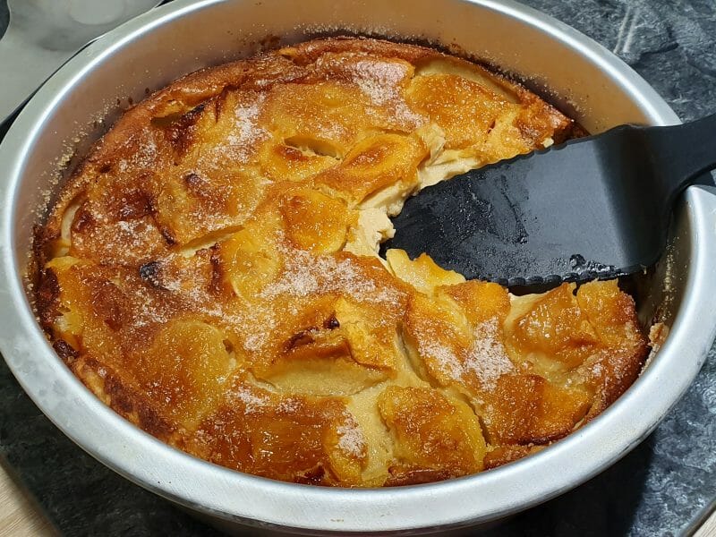 Cliquez pour zoomer ! Flognarde aux pommes (clafoutis aux pommes) Thermomix par brebsfamily