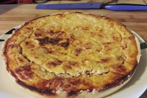Cliquez pour zoomer ! Tarte au thon, tomate et moutarde Thermomix par Ikiru
